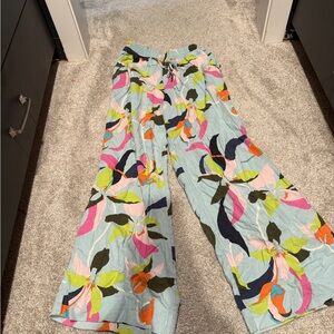 a new day Floral Wide-Leg Pants - Blue and Multicolor